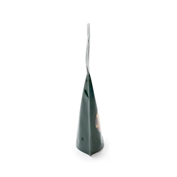 Standbodenbeutel Grün 17x9x28.5cm | 340 Gramm mit rundem Fenster (100 Stück) [ZBGO4HG]