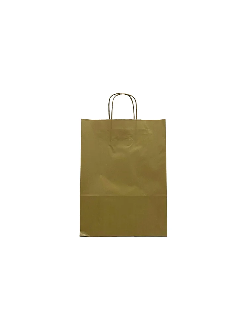 Papiertragetaschen Gold 32x12x41cm Kraft 100g/m² (50 Stück) [PAM3241GO]