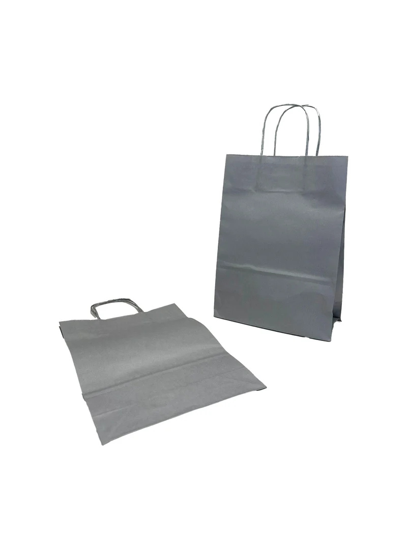 Papiertragetaschen Silber 22x10x31cm Kraft 90g/m² (50 Stück) [PAM2231SI]