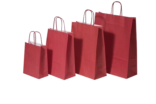 Papiertragetaschen Rot 32x12x41cm Kraft 100g/m² (50 Stück) [PAM3241R]