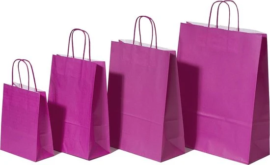 Papiertragetaschen Rosa 32x12x41cm Kraft 100g/m² (50 Stück) [PAM3241P]