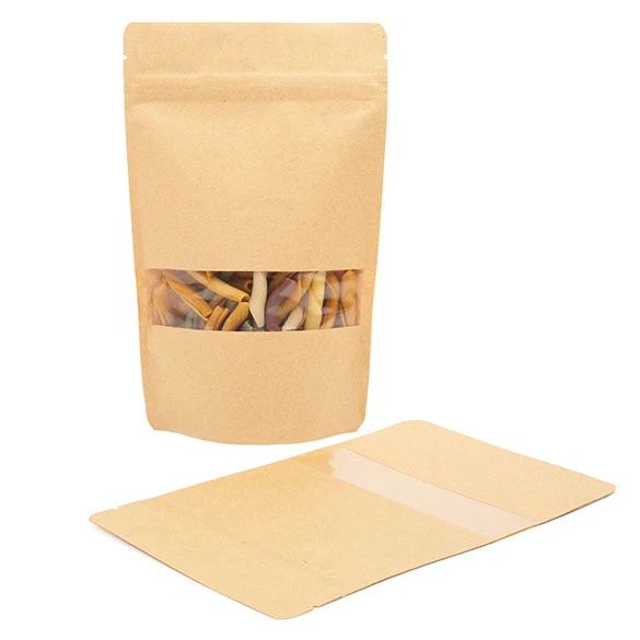 Standbodenbeutel Kraft 13x7x20.5cm | 110 Gramm (100 Stück) [ZBGW3K]