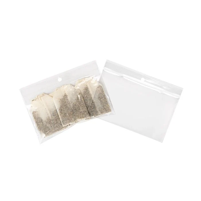 Druckverschlussbeutel mit Aufhängeloch 12.5x7.5cm Transparent PP 50 Mikron (100 Stück) [ZR53]