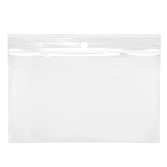 Druckverschlussbeutel mit Aufhängeloch 12.5x7.5cm Transparent PP 50 Mikron (100 Stück) [ZR53]