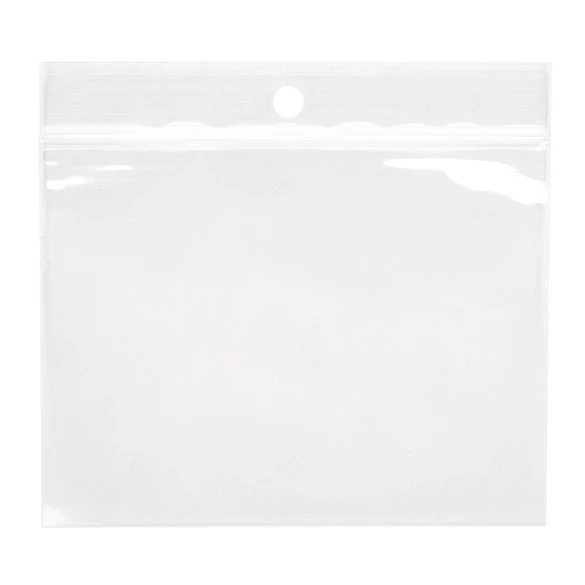 Druckverschlussbeutel mit Aufhängeloch 10x7.5cm Transparent PP 50 Mikron (100 Stück) [ZR43]