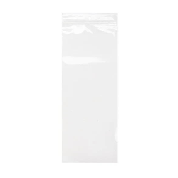 Druckverschlussbeutel mit Aufhängeloch 10x25.5cm Transparent PP 50 Mikron (100 Stück) [ZR410]