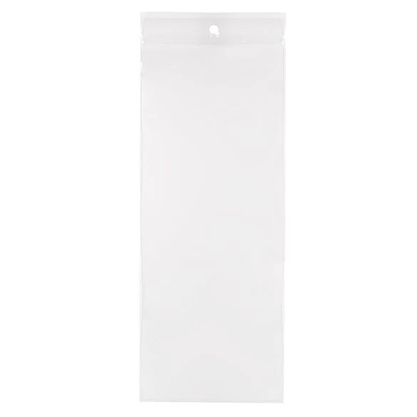 Druckverschlussbeutel mit Aufhängeloch 10x25.5cm Transparent PP 50 Mikron (100 Stück) [ZR410]