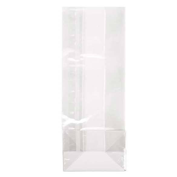 Blockbodenbeutel 7.6x5.1x20.3cm Transparent mit Bodenblatt (100 Stück) [FGPBH20]