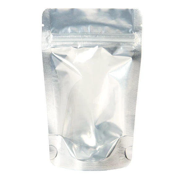 Standbodenbeutel Transparent/Silber 9.5x5.5x15.5cm | 57 Gramm (100 Stück) [ZBGS35]