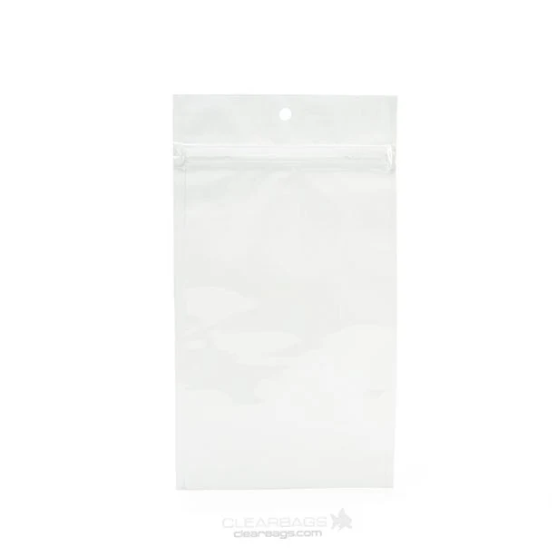 Druckverschlussbeutel Weiß Metallisiert 10x16.5cm mit Aufhängeloch (100 Stück) [HZBB5MW]