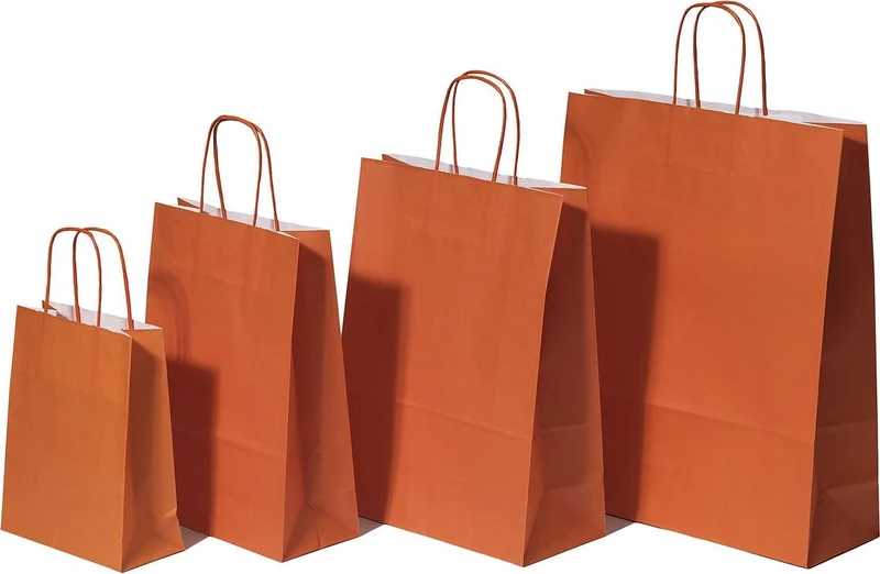 Papiertragetaschen Orange 32x12x41cm Kraft 100g/m² (50 Stück) [PAM3241OR]