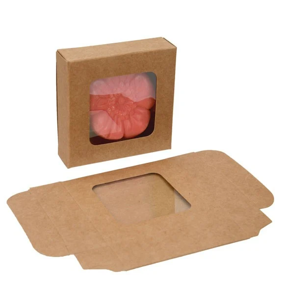 Pappschachteln Kraft Braun mit Fenster 7x2.1x6.8cm (25 Stück) [WKRG319]