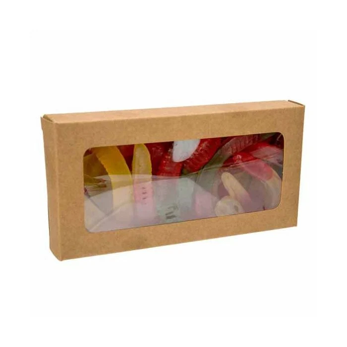 Pappschachteln Kraft Braun mit Fenster 7x2.1x13.8cm (25 Stück) [WKRG315]