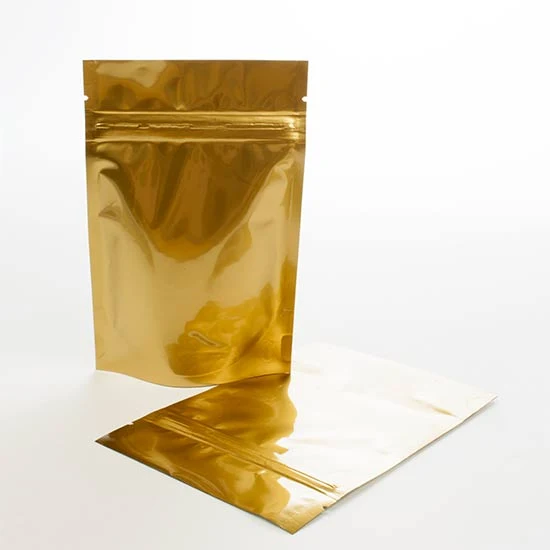 Standbodenbeutel Gold 8x5x13cm | 28 Gramm (100 Stück) [ZBGM1G]
