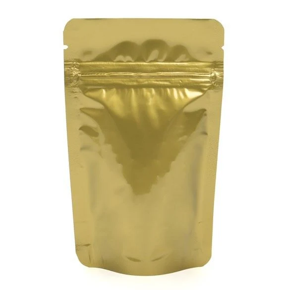 Standbodenbeutel Gold 8x5x13cm | 28 Gramm (100 Stück) [ZBGM1G]