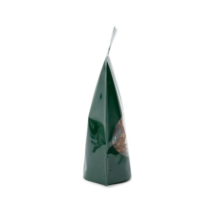 Standbodenbeutel Dunkelgrün 14.9x8.9x23.2cm | 310 Gramm mit rundem Fenster (100 Stück) [ZBGO7HG]