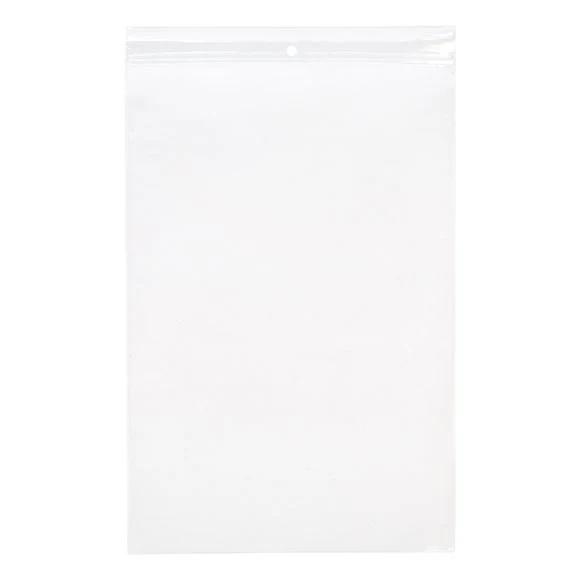 Druckverschlussbeutel mit Hangloch 20,5x30,5cm Kristallklar PP 50 Mikron (100 Stück) [ZR812]