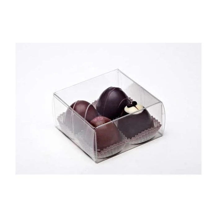 Klarsichtschachteln für 4 Pralinen 7x3.7x7cm (25 Stück) [FPB227]