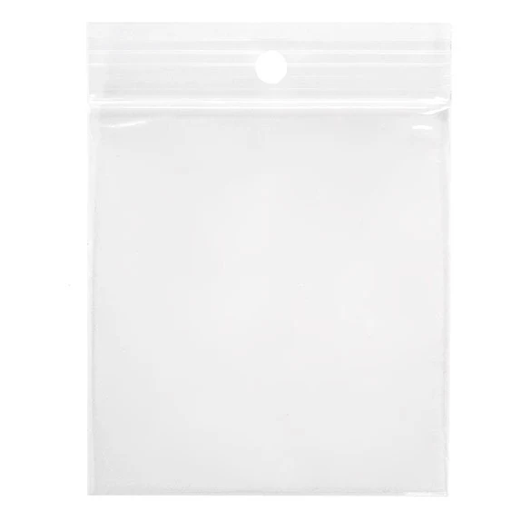 Druckverschlussbeutel mit Aufhängeloch 7x7.5cm Transparent PP 50 Mikron (100 Stück) [ZR23Q3]