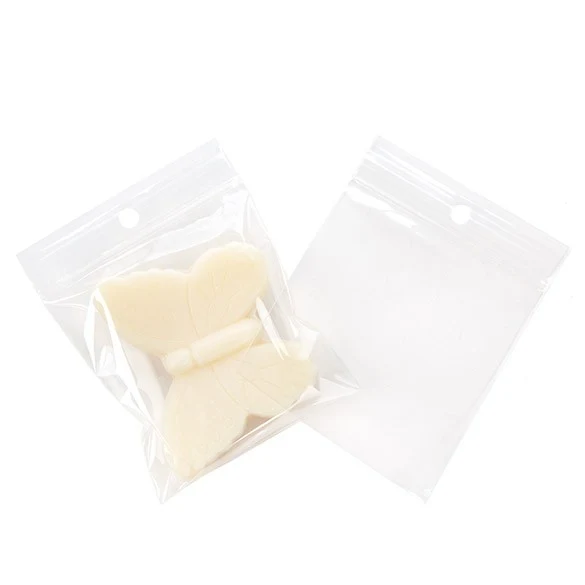 Druckverschlussbeutel mit Aufhängeloch 7x7.5cm Transparent PP 50 Mikron (100 Stück) [ZR23Q3]