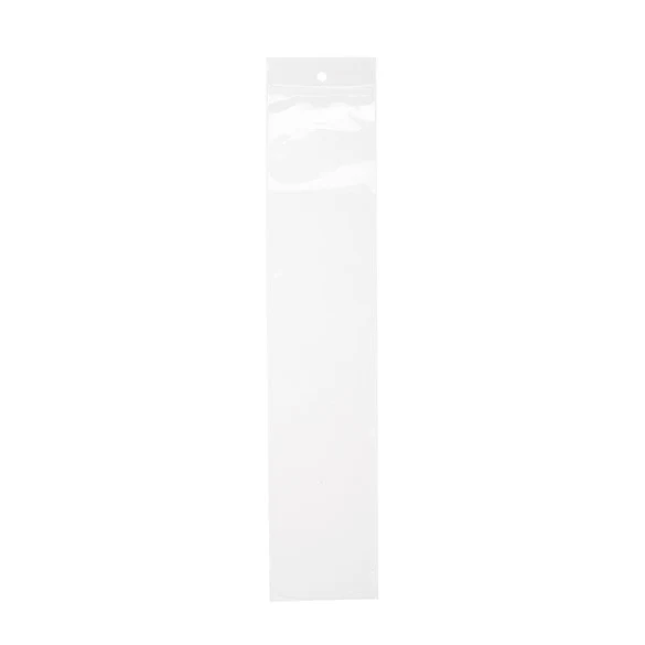Druckverschlussbeutel mit Aufhängeloch 6.5x30.5cm Transparent PP 50 Mikron (100 Stück) [ZR2H12]