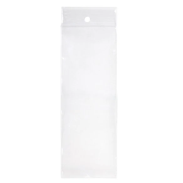 Druckverschlussbeutel mit Aufhängeloch 6.5x18cm Transparent PP 50 Mikron (100 Stück) [ZR2H7]