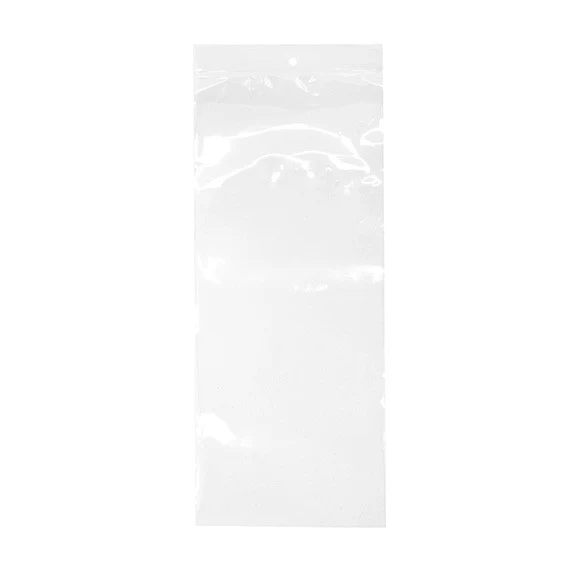 Druckverschlussbeutel mit Aufhängeloch 12.5x30.5cm Transparent PP 50 Mikron (100 Stück) [ZR512]