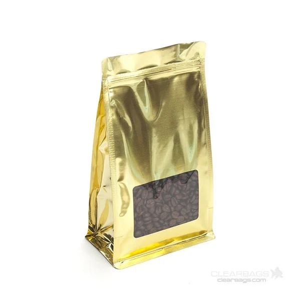 Kaffeebeutel Weiß 12.7x7.6x20.3cm mit Fenster | 113 Gramm (100 Stück) [SQMS7W]