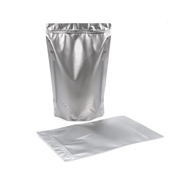 Standbodenbeutel Silber 23x12x34.5cm | 900 Gramm (100 Stück) [ZBGM6S]
