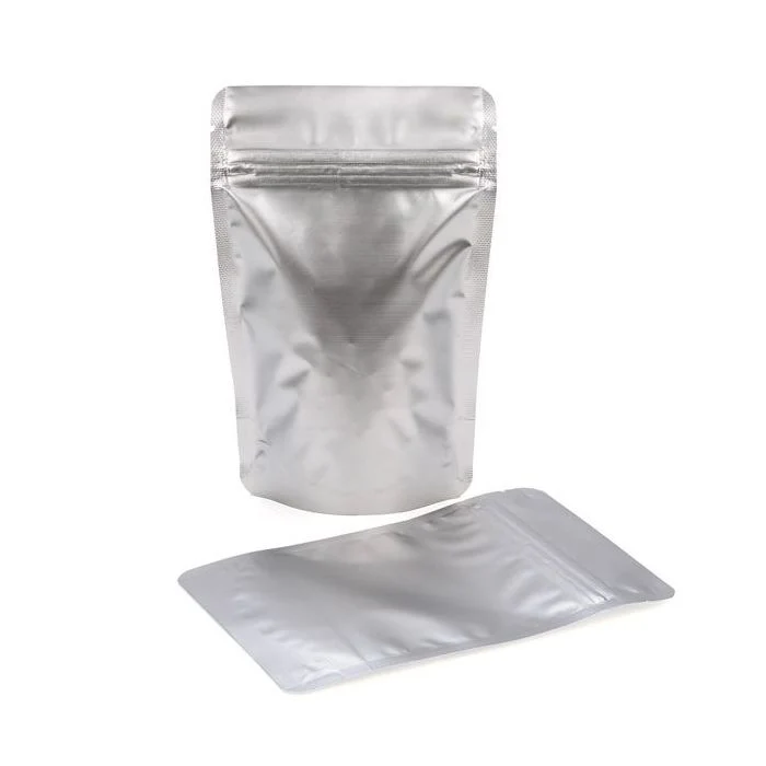 Standbodenbeutel Silber 10.2x6x15.2cm | 57 Gramm (100 Stück) [ZBGM2S]