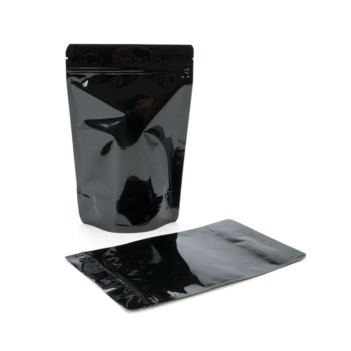 Standbodenbeutel Schwarz 14.9x8.9x23.2cm | 310 Gramm (100 Stück) [ZBGM7B]