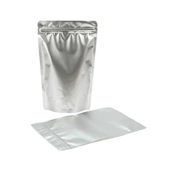 Standbodenbeutel Silber 14.9x8.9x23.2cm | 310 Gramm (100 Stück) [ZBGM7S]