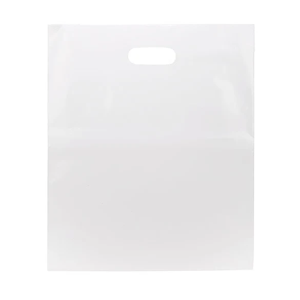 Polytragetaschen Weiß 38.1x45.7cm 60 Mikron LDPE (100 Stück) [H1518WT1]