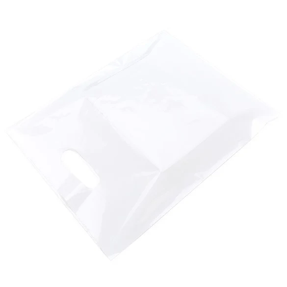 Polytragetaschen Weiß 30.5x38.1cm PE 60 Mikron (100 Stück) [H1215WT1]