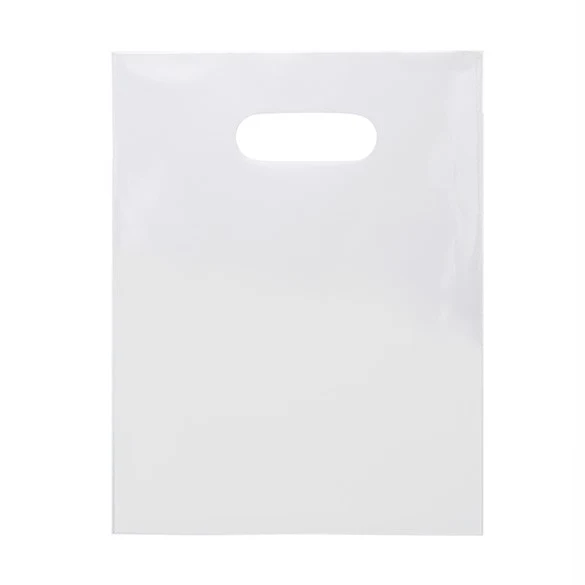 Polytragetaschen Weiß 23.9x30.5cm 60 Mikron LDPE (100 Stück) [H912WT1]