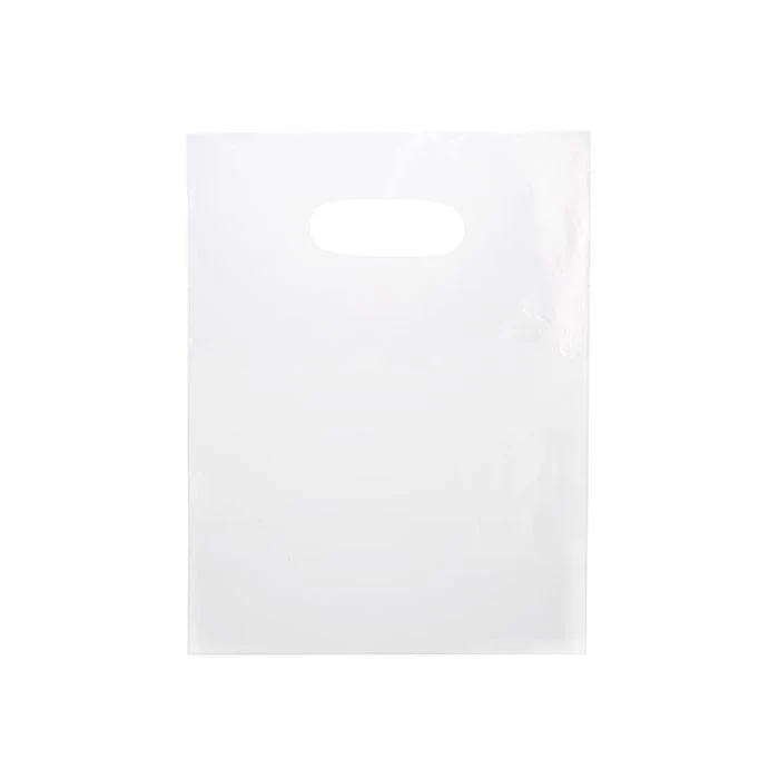 Polytragetaschen Frostweiß 22.9x30.5cm 60 Mikron LDPE (100 Stück) [H912FT1]