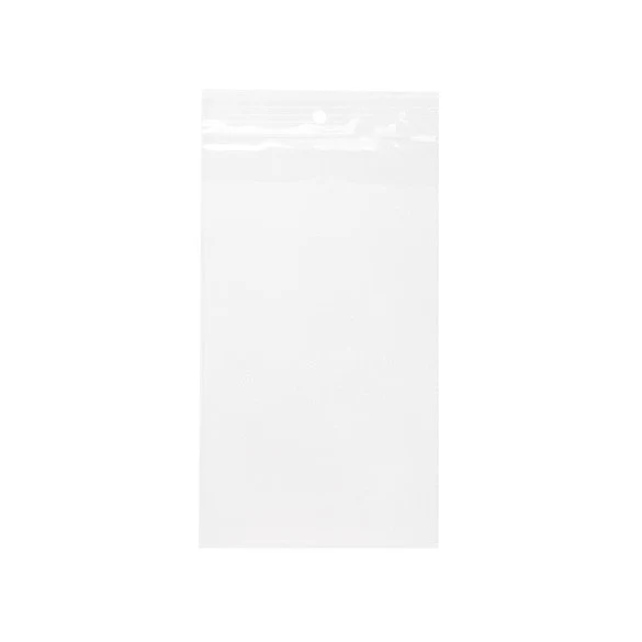Druckverschlussbeutel mit Aufhängeloch 10x18cm Transparent PP 50 Mikron (100 Stück) [ZR47]