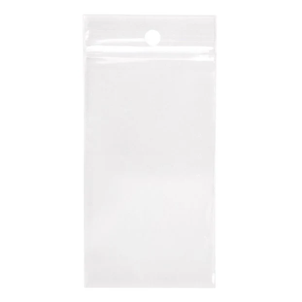 Druckverschlussbeutel mit Aufhängeloch 5.1x8.9cm Transparent PP 50 Mikron (100 Stück) [ZR23H]
