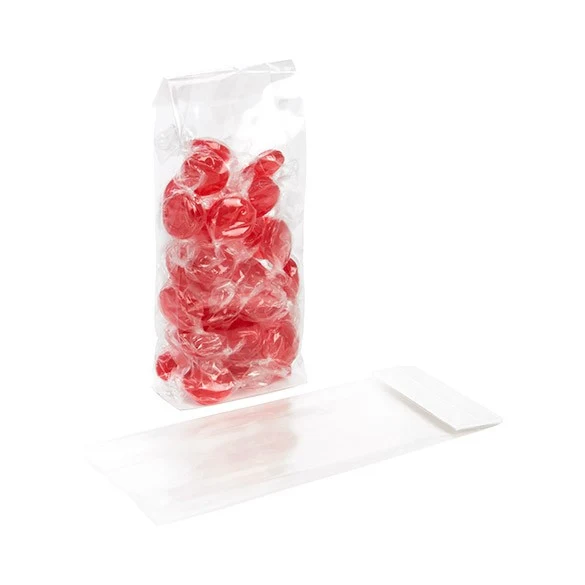 Blockbodenbeutel 7.6x3.2x21cm Transparent mit Bodenblatt (100 Stück) [FGPB14]