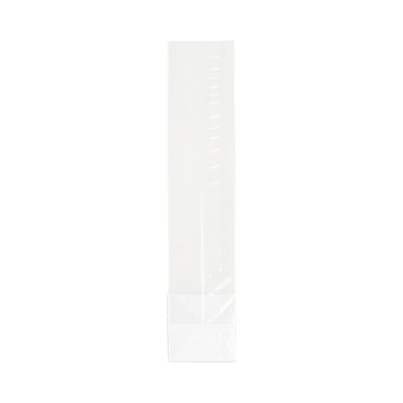 Blockbodenbeutel 4.4x4.4x21.6cm Transparent mit Bodenblatt (100 Stück) [FGPB10]