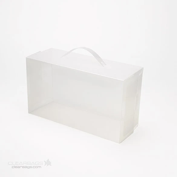 Klarsichtschachteln für Damenschuhe Frost 17,9x9,5x29,5cm mit Handle (4 Stück) [SB1]
