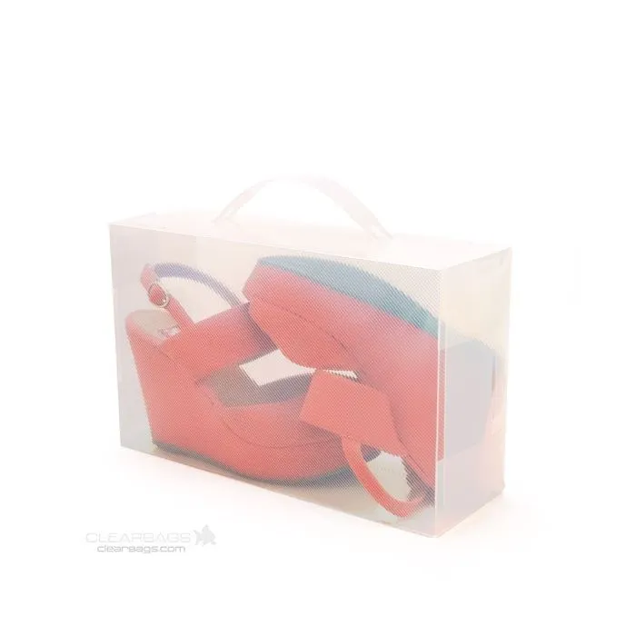 Klarsichtschachteln für Damenschuhe Frost 17,9x9,5x29,5cm mit Handle (4 Stück) [SB1]