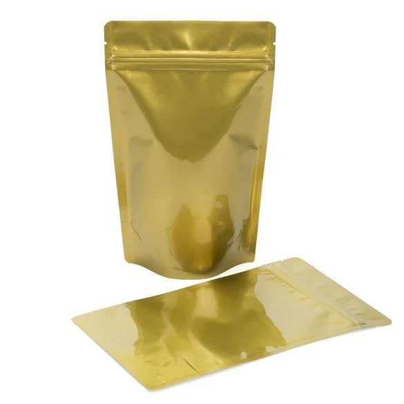 Standbodenbeutel Gold 13x7x20.5cm | 110 Gramm (100 Stück) [ZBGM3G]