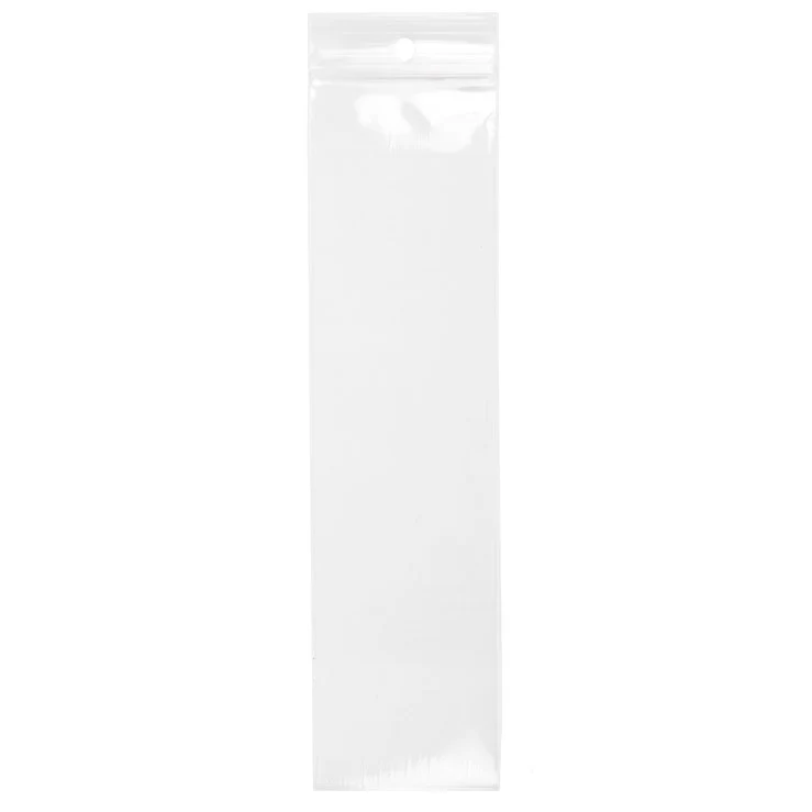 Druckverschlussbeutel mit Aufhängeloch 5x20.5cm Transparent PP 75 Mikron (100 Stück) [Z3R28]