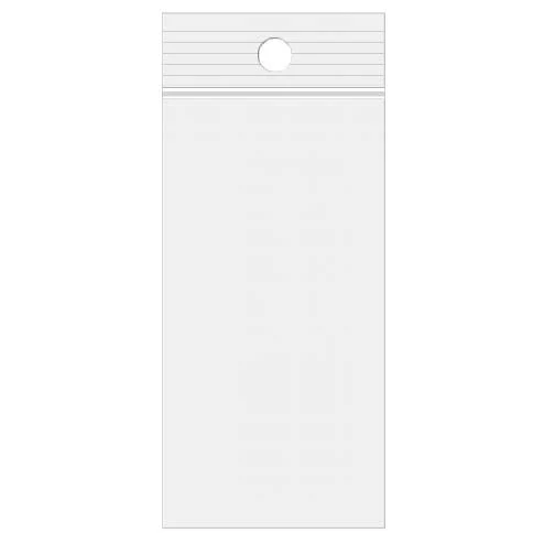 Druckverschlussbeutel mit Hangloch 5x15cm Kristallklar PP 50 Mikron (100 Stück) [ZR26]