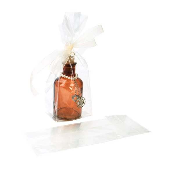 Blockbodenbeutel 8.9x5.7x24.8cm Transparent (100 Stück) [FG15]