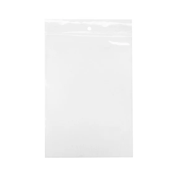 Druckverschlussbeutel mit Aufhängeloch 12.5x18cm Transparent PP 75 Mikron (100 Stück) [Z3R57]