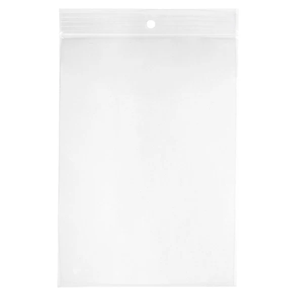 Druckverschlussbeutel mit Aufhängeloch 12.5x18cm Transparent PP 75 Mikron (100 Stück) [Z3R57]