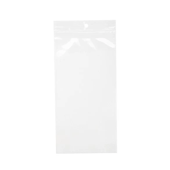 Druckverschlussbeutel mit Aufhängeloch 12.5x20.5cm Transparent PP 75 Mikron (100 Stück) [Z3R48]