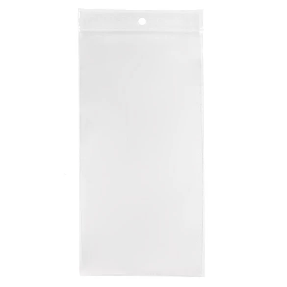 Druckverschlussbeutel mit Aufhängeloch 12.5x20.5cm Transparent PP 75 Mikron (100 Stück) [Z3R48]
